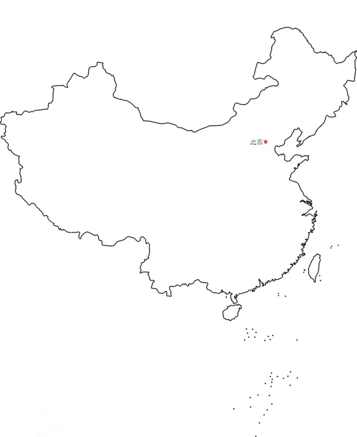 中国轮廓图 放大图片